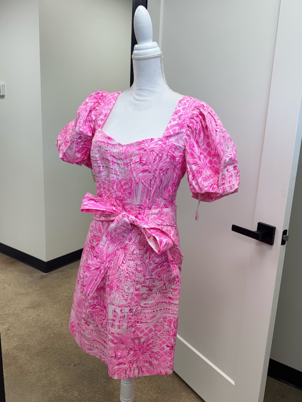 💖 Lilly Pulitzer Pink Print Puff Sleeve Dress💖
